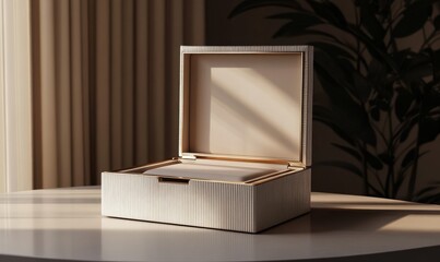 Elegant jewelry box mockup with sophisticated design