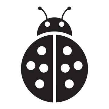 black ladybug simple design clip art preview