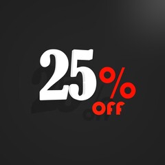 sales of label with white numbers and black background