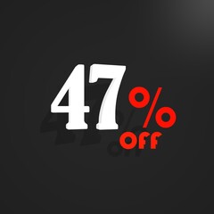 sales of label with white numbers and black background