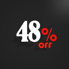 sales of label with white numbers and black background