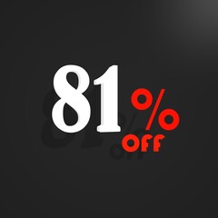 sales of label with white numbers and black background