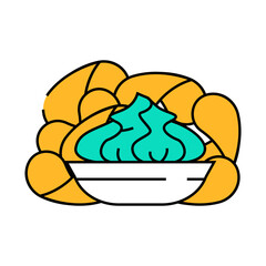 crisps wasabi line icon vector. crisps wasabi sign. isolated symbol illustration