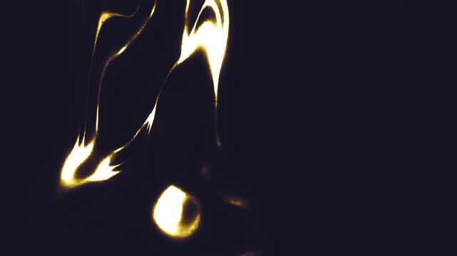 burning gold light in the dark