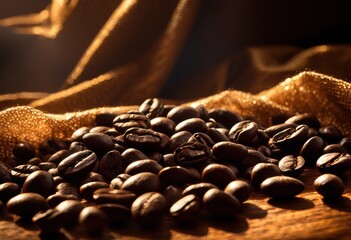 magnificent close glimmering coffee beans illuminated soft sunlight capturing rich textures colors, aroma, beverage, brown, cappuccino, crop, earthy