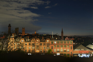 Obraz premium Glasgow Hill Street View by Night