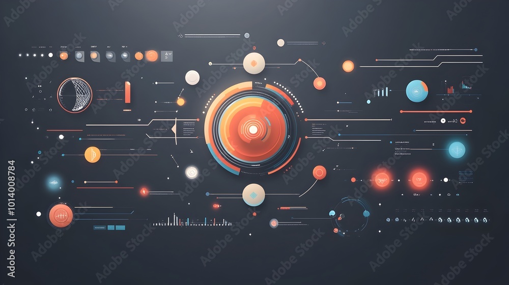 Poster minimalist digital design with clean lines subtle textures and sophisticated data visualizations ele