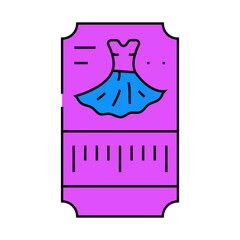dance dress ticket line icon vector. dance dress ticket sign. isolated symbol illustration