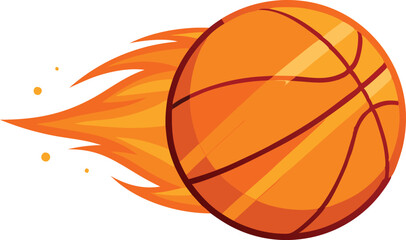 Fototapeta premium Flaming basketball in motion, a dynamic and energetic sports illustration