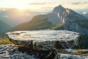 The sun is setting, casting a warm glow over the landscape, generative ai image