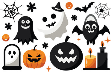 Obraz premium Halloween elements vector illustration