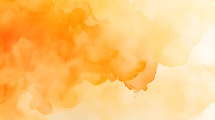 Obraz premium Orange and yellow watercolor blend, forming a vibrant, abstract background with fluid hues and soft edges