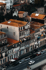 Colonial architecture houses by the Douro River in Porto, Portugal