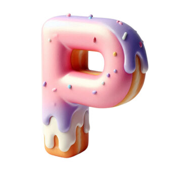 A 3D donut-shaped letters font featuring colorful icing and sprinkles, perfect for fun and creative designs.