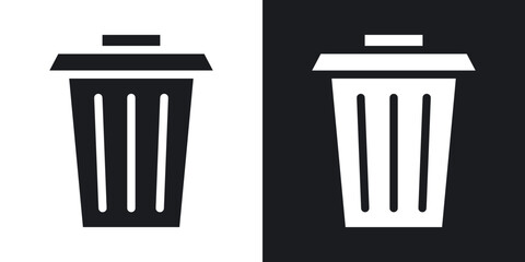 Bin vector flat icon set.eps