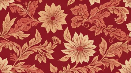 Obraz premium Indonesian batik motifs with very distinctive Red background