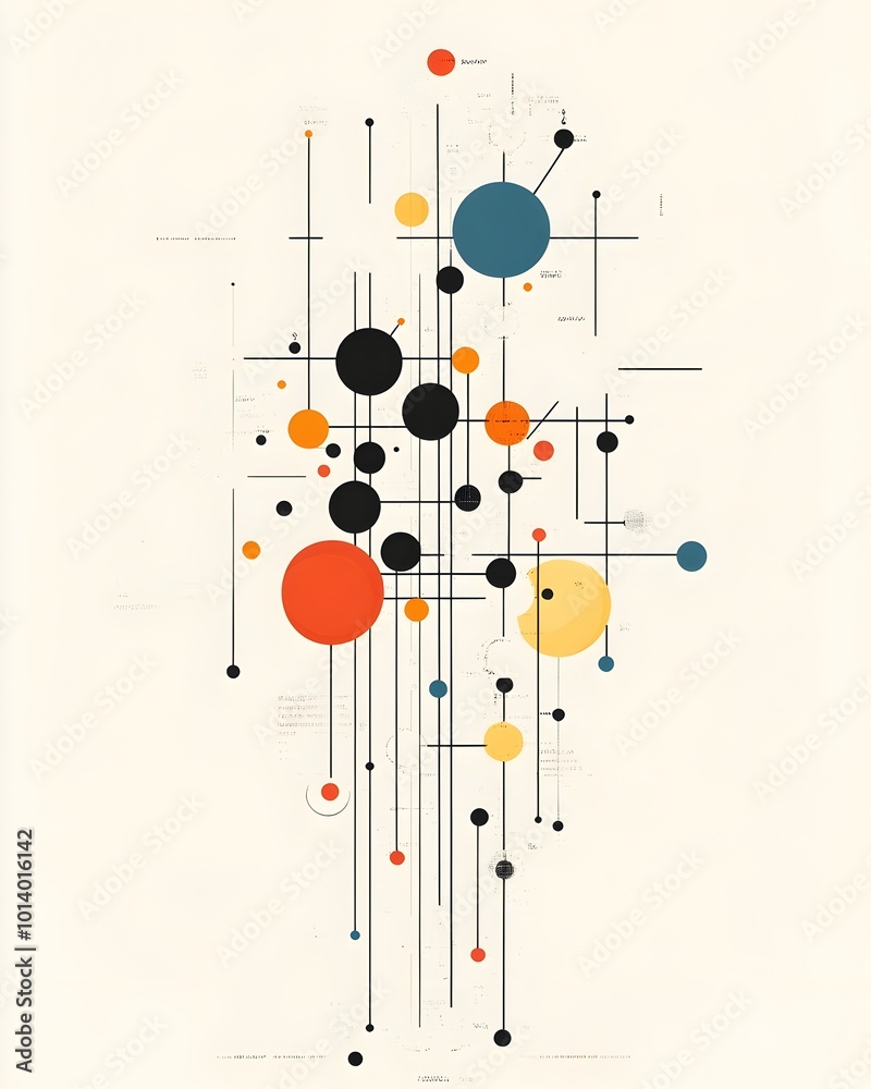 Poster elegant digital design featuring a simplistic pattern of intersecting lines and a muted color palett