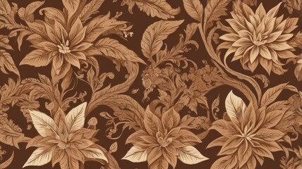 Fototapeta premium Indonesian batik motifs with very distinctive brown background