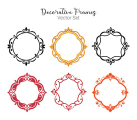 Obraz premium Decorative frames design vector set