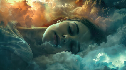 A visual of someone waking up from a healing dream, feeling a sense of emotional release and relief.