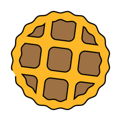 belgium waffles cake dessert line icon vector. belgium waffles cake dessert sign. isolated symbol illustration