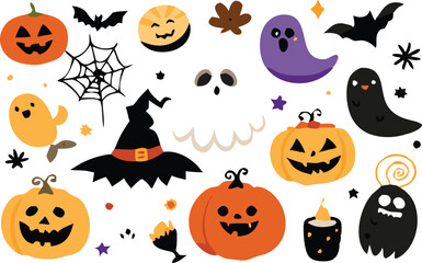 Set of Halloween elements illustration 