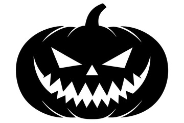 Halloween big mouth pumpkin frame_silhouette_vector illustration