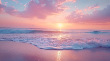 Enchanting beach photo highlighting split tone hues during a picturesque sunset lighting