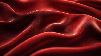 Obraz premium Elegant folds in deep burgundy velvet fabric detailed close up with rich texture