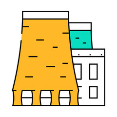 nuclear power plant line icon vector. nuclear power plant sign. isolated symbol illustration