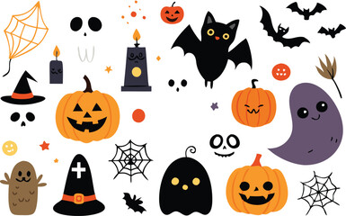 Obraz premium Set of Halloween elements illustration 
