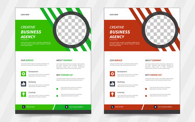 A bundle of 2 templates of a4 flyer, Flyer template layout design. business flyer, brochure, magazine or flier mockup in bright colors. perfect for creative professional business. vector template