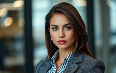 Naklejka premium Young female executive with confident gaze