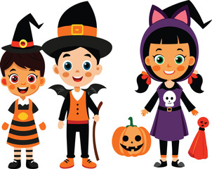 Halloween cartoon character illustration children group icon