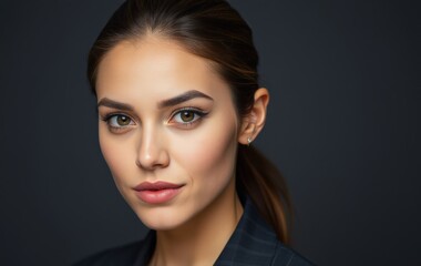 Fototapeta premium Focused professional woman in a corporate setting