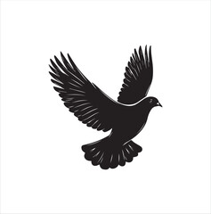 pigeon isolated on white background, bird, silhouette, eagle, vector, flying, animal, illustration, wing, nature, black, birds, dove, feather, wings, tattoo, fly, hawk, design, wildlife, flight, freed