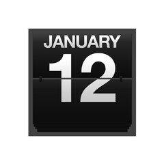 Counter calendar January 12.