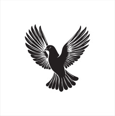 pigeon isolated on white background, bird, silhouette, eagle, vector, flying, animal, illustration, wing, nature, black, birds, dove, feather, wings, tattoo, fly, hawk, design, wildlife, flight, freed