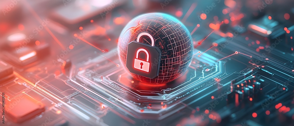 Poster secure worldwide data networks with locked down global connectivity featuring a padlock graphic on a