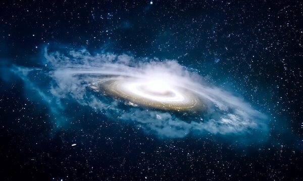 Large and Small Magellanic Clouds, satellite galaxies of the Milky Way. Video