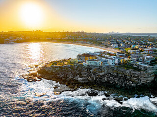Sydney Bondi Beach in Sunset, Australia