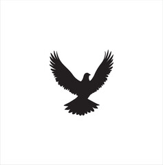 pigeon isolated on white background, bird, silhouette, eagle, vector, flying, animal, illustration, wing, nature, black, birds, dove, feather, wings, tattoo, fly, hawk, design,Art & Illustration