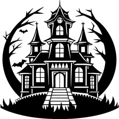 halloween house silhouette
