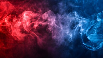 Obraz premium Red smoke on a blue background, mystic texture, neon colors