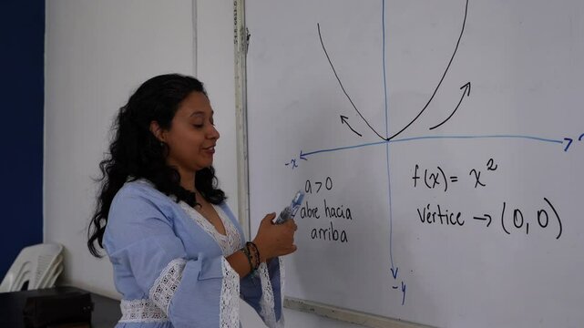 Clase de matematicas impartida por profesora de matematicas en latinoamerica