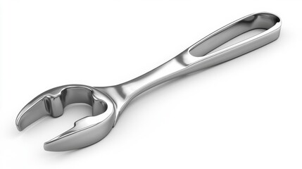 Obraz premium Chrome can opener on a white background isolated and realistic design tool. Generative AI