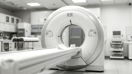 A large mri machine in a hospital room