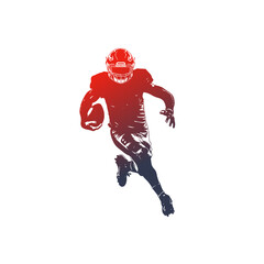 silhouette American football player. Vector illustration.
