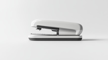 Modern white stapler on a minimalistic white background professional office tool for document organization isolated and clean design Generative AI