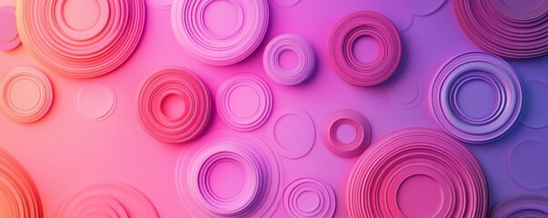 Abstract gradient pattern with circular layers in pink and purple tones. Creative background design concept